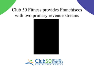 Club 50 Fitness provides Franchisees with two primary revenue streams 