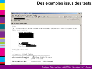 Des exemples issus des tests 1 1 1 1 