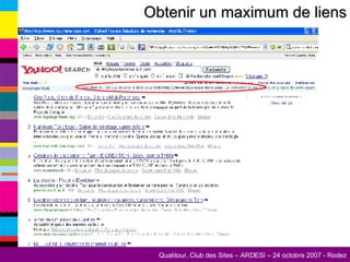 Obtenir un maximum de liens 