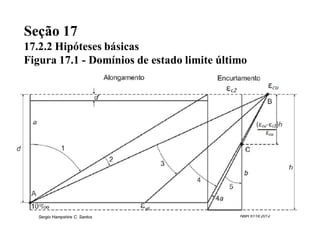 Seção 17
17.2.2 Hipóteses básicas
Figura 17.1 - Domínios de estado limite último




  Sergio Hampshire C. Santos                NBR 6118:2012
 
