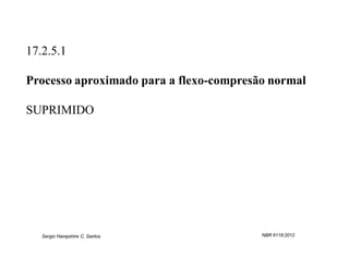 17.2.5.1

Processo aproximado para a flexo-compresão normal

SUPRIMIDO




   Sergio Hampshire C. Santos            NBR 6118:2012
 