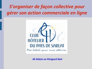 S’organiser de façon collective pour gérer son action commerciale en ligne 45 hôtels en Périgord Noir 