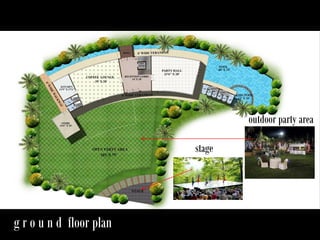 outdoor party area
stage

g r o u n d floor plan

 