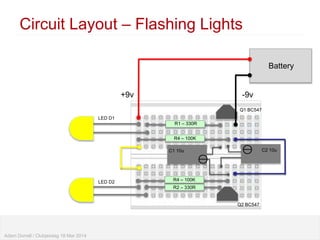 Layout 75 R1 R2 Flashing Eye Robot / Teaching Electronic Circuits | PPTX