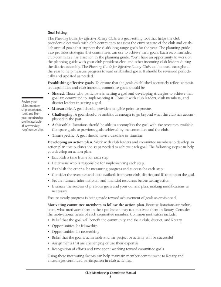 Club membership committee manual