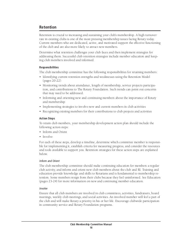 Club membership committee manual
