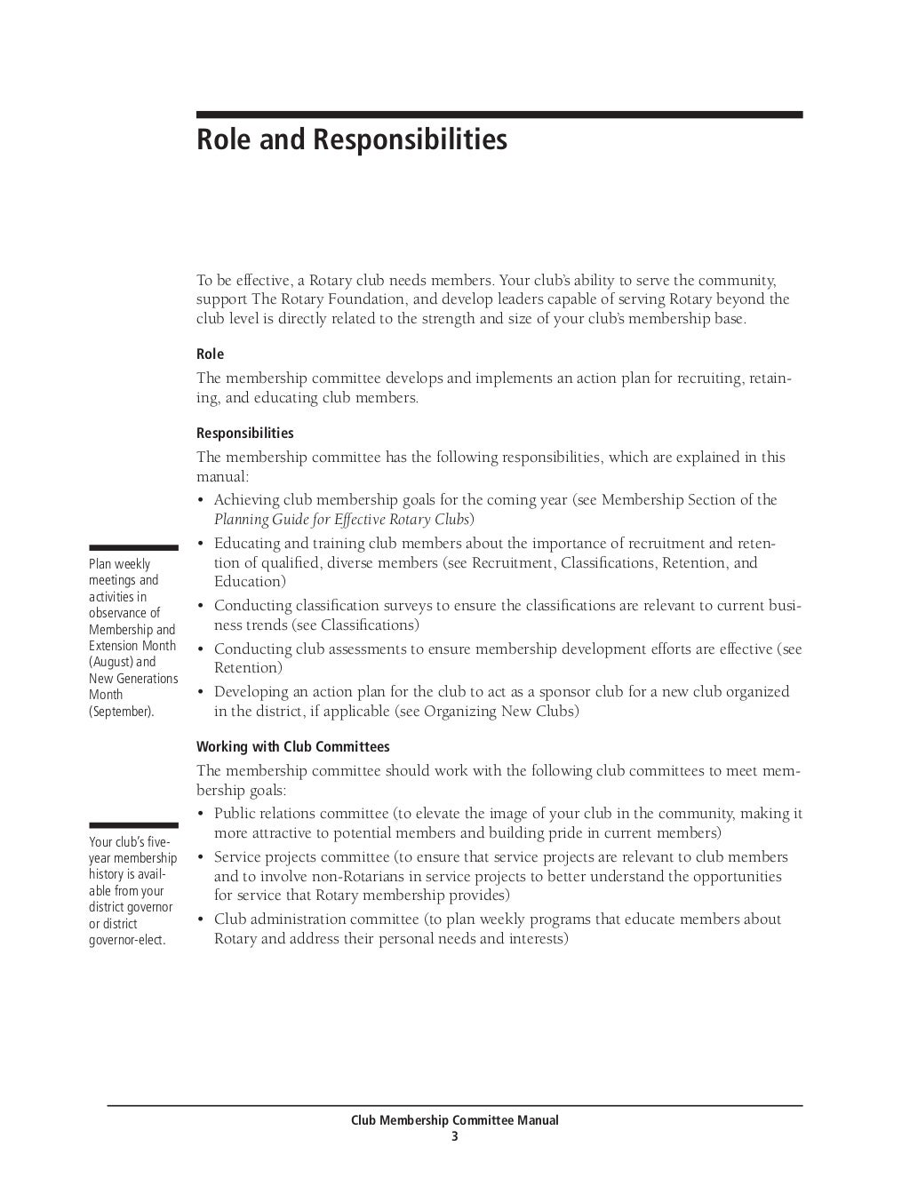 Club membership committee manual