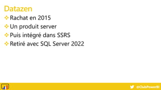 @ClubPowerBI
Rachat en 2015
Un produit server
Puis intégré dans SSRS
Retiré avec SQL Server 2022
Datazen
 