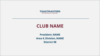Club report template for area/div conferences | PPTX