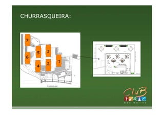 CHURRASQUEIRA:



 7


     5   3
 6
             1
         2
     4
 