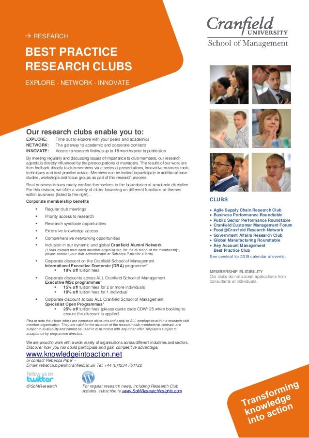 cranfield school of management best practice research clubs flyer school club flyers