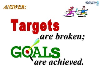 are  broken; ANSWER: are achieved. Targets S 