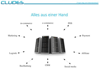 „Finger weg vom Internetverkauf“
Alles aus einer Hand
m­commerce e­commerce POS
Payment
Affiliate
Social media
CRMBuchhaltung
Logistik
Marketing
 