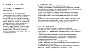 Experience Posting Example