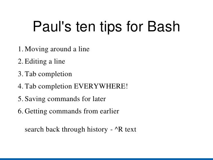 Clug 09 05 Ten Tips For Bash