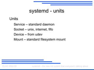 systemd - sockets Work out what sockets we need to set up 