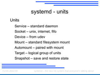 systemd - sockets Work out what sockets we need to set up 