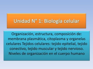Unidad N° 1: Biología celular
 