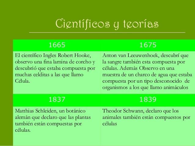 Científicos y teorías              1665                                   1675El científico Ingles Robert Hooke,    Anton ...