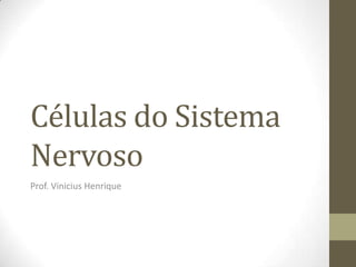 Células do Sistema
Nervoso
Prof. Vinicius Henrique
 