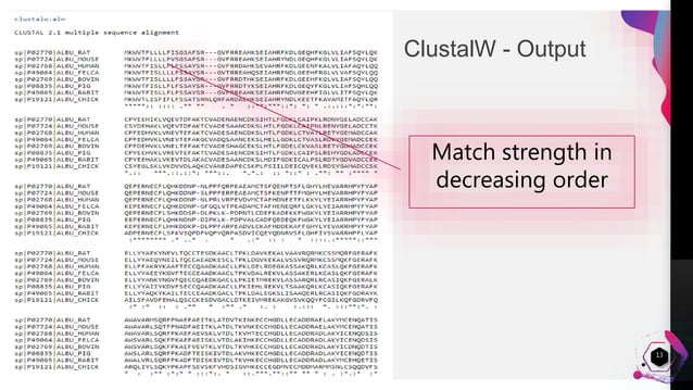 Clustal W - Multiple Sequence alignment | PPTX | Genetics | Science