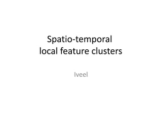 Spatio-temporal
local feature clusters
Iveel
 