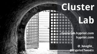 Cluster 
Lab
clusterlab.hypriot.com
hypriot.com
@_beagile_
@HypriotTweets
 