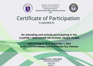 Writeshop 1 certificate of participationCLUSTER 1.pptx