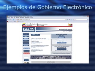 Ejemplos de Gobierno Electrónico 