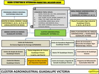 Unión de Ganaderos Regional de
Guadalupe Victoria
CLÚSTER AGROINDUSTRIAL
GUADALUPE VICTORIA A.C.
Centro de Acopio y Engord...