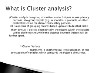Cluster Analysis. Statistical Analysis pptx | PPTX