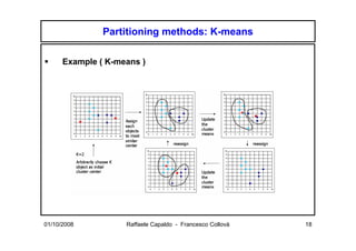 Partitioning methods: K-means

      Example ( K-means )




01/10/2008          Raffaele Capaldo - Francesco Collovà   18
 
