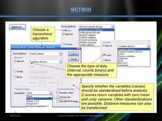 03/02/15 Cluster analysis for market segmentation
 