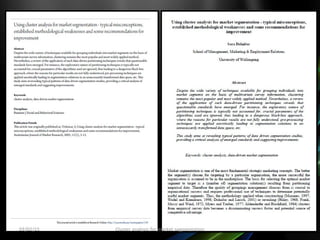 03/02/15 Cluster analysis for market segmentation
 