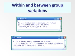 Within and between group
variations
 