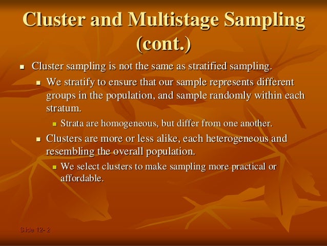 Cluster And Multistage Sampling