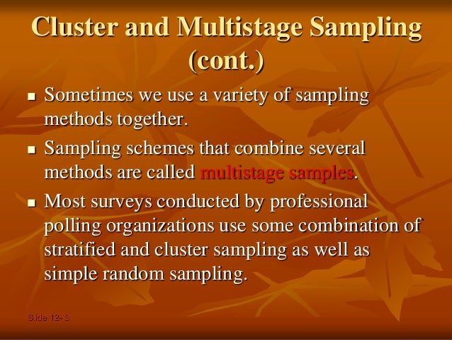 Cluster And Multistage Sampling