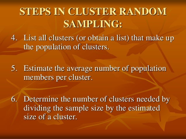 Cluster and multistage sampling