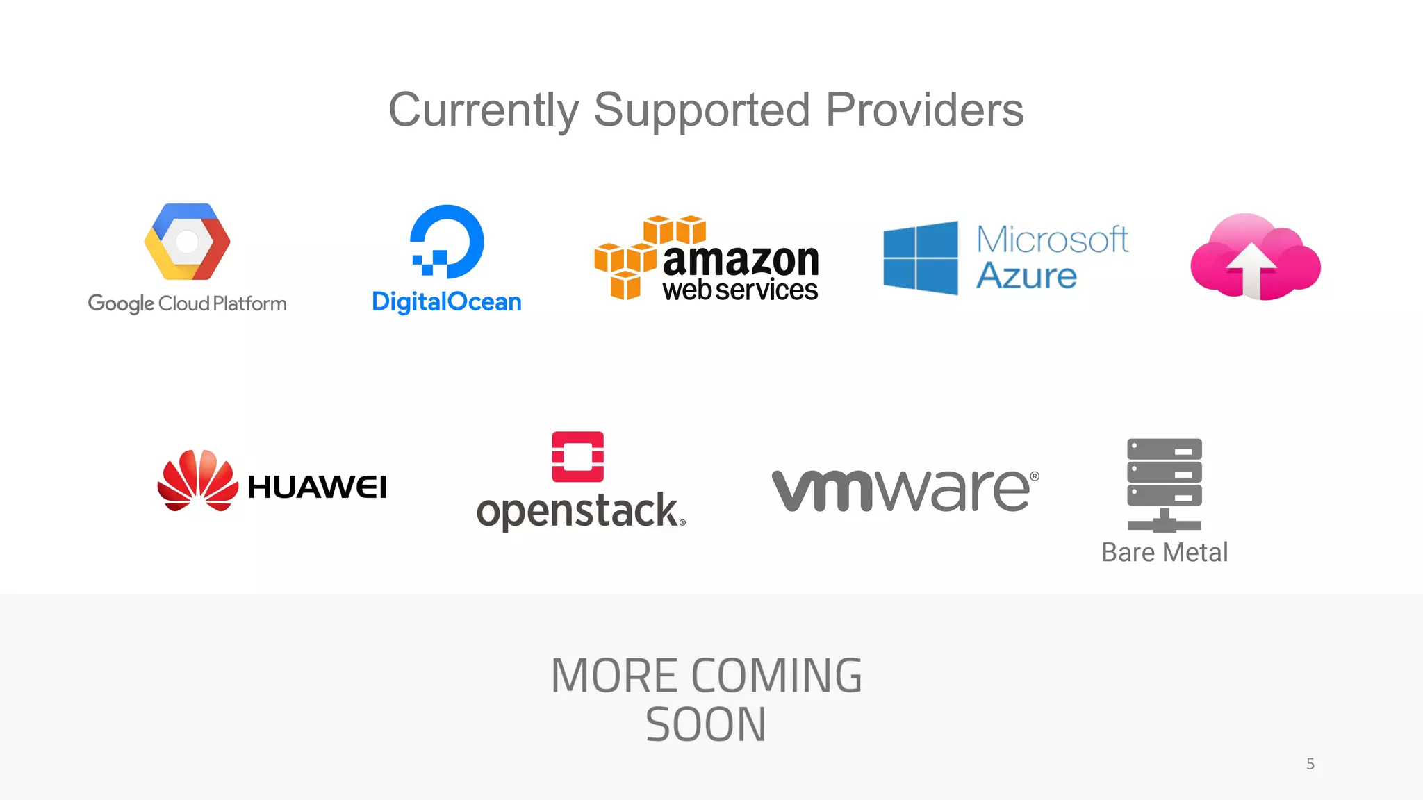 Currently Supported Providers
Bare Metal
 