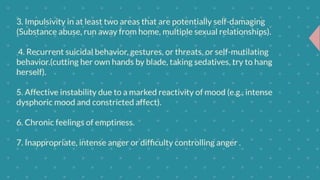 CLUSTER B PERSONALITY DISORDER