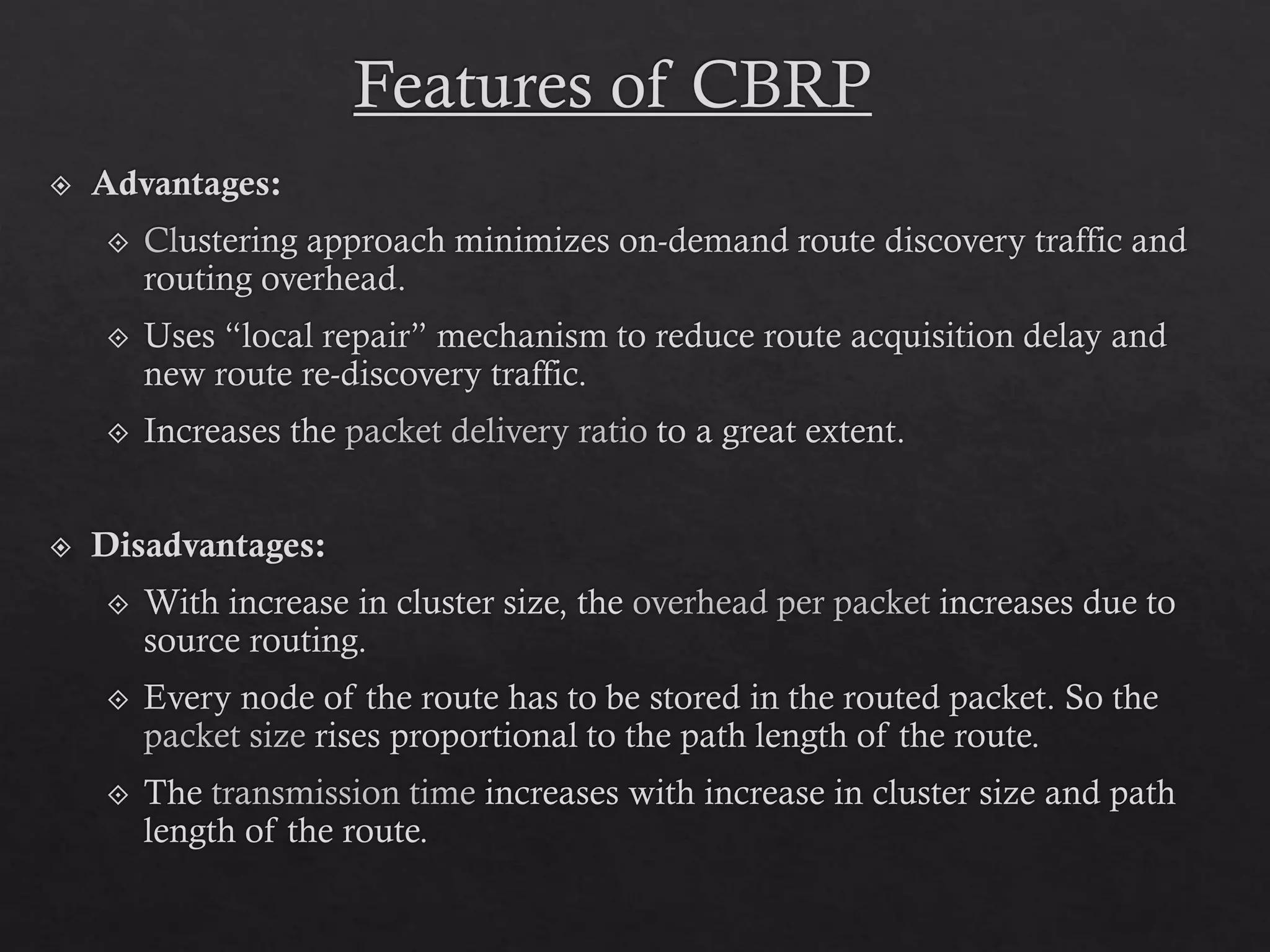 Cluster based routing protocol 1