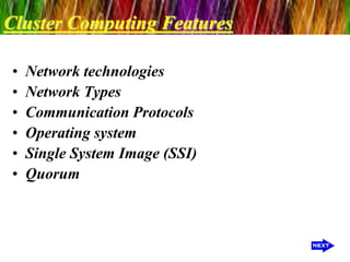 Cluster computing ppt | PPTX