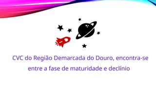 CVC do Região Demarcada do Douro, encontra-se
entre a fase de maturidade e declínio
 