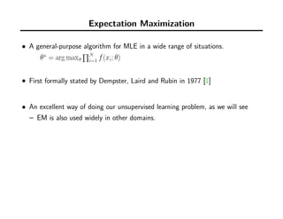 python - expectation maximization algorithm (em) for... Clustering:k-means, expect-maximization and gaussian mixture model | PDF