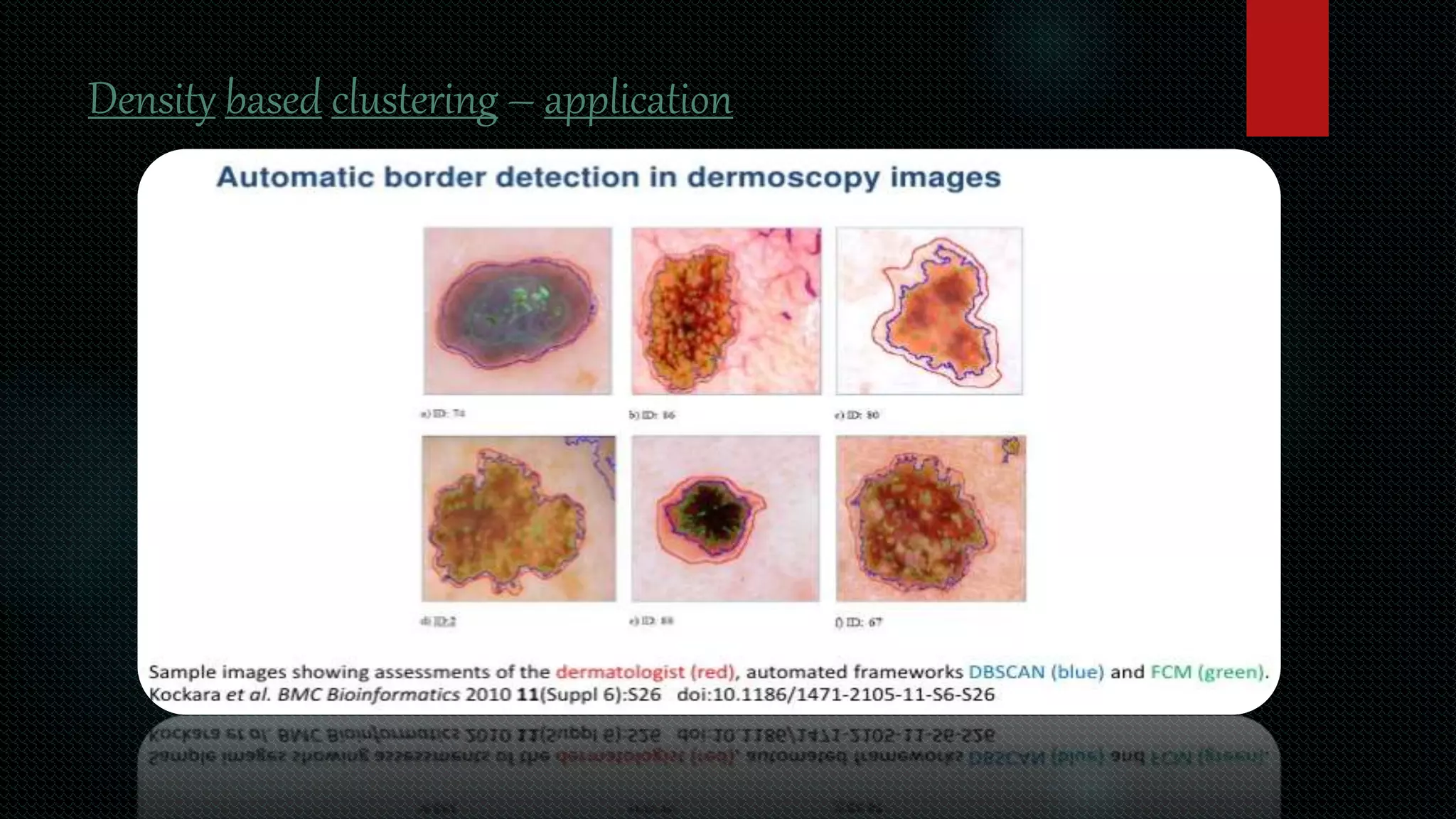Density based clustering – application
 