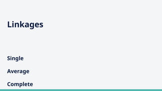 Linkages
Single
Average
Complete
 