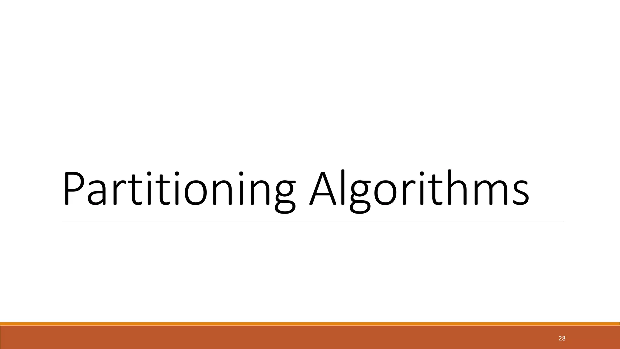Partitioning Algorithms
28
 