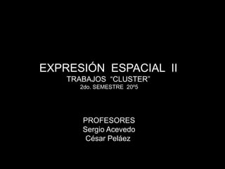 EXPRESIÓN  ESPACIAL  II TRABAJOS  “CLUSTER”  2do. SEMESTRE  20º5 PROFESORES Sergio Acevedo César Peláez  