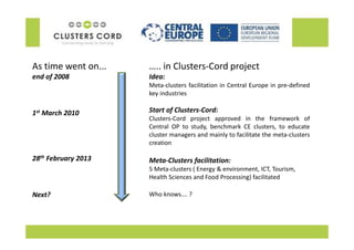 Clusters-Cord project - final presentation | PDF