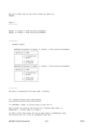 Mysql Cluster 8 0 Tutorial Text
